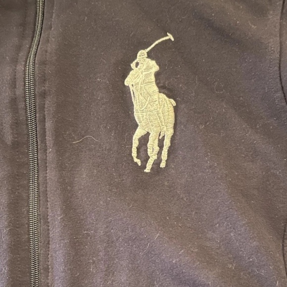 Vintage Polo Ralph Lauren Mens Full Zip Jacket L Navy Blue Classic Big Pony - Picture 3 of 10